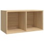 Contenitore per Vinili Rovere 71x34x36 cm in Legno Multistrato Contenitore per Vinili Rovere 71x34x36 cm in Legno Multistrato