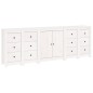 Credenza Bianca 230x35x80 cm in Legno Massello di Pino Credenza Bianca 230x35x80 cm in Legno Massello di Pino