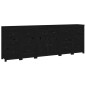 Credenza Nera 230x35x80 cm in Legno Massello di Pino Credenza Nera 230x35x80 cm in Legno Massello di Pino