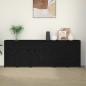 Credenza Nera 230x35x80 cm in Legno Massello di Pino Credenza Nera 230x35x80 cm in Legno Massello di Pino