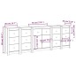 Credenza Nera 230x35x80 cm in Legno Massello di Pino Credenza Nera 230x35x80 cm in Legno Massello di Pino