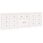 Credenza Bianca 230x35x80 cm in Legno Massello di Pino Credenza Bianca 230x35x80 cm in Legno Massello di Pino