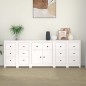 Credenza Bianca 230x35x80 cm in Legno Massello di Pino Credenza Bianca 230x35x80 cm in Legno Massello di Pino