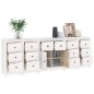 Credenza Bianca 230x35x80 cm in Legno Massello di Pino Credenza Bianca 230x35x80 cm in Legno Massello di Pino