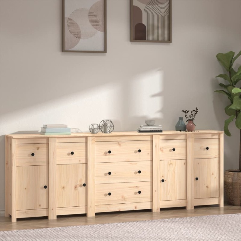 Credenza 230x35x80 cm in Legno Massello di Pino Credenza 230x35x80 cm in Legno Massello di Pino