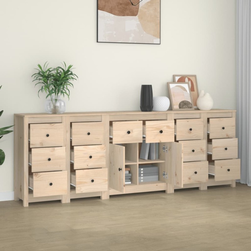 Credenza 230x35x80 cm in Legno Massello di Pino Credenza 230x35x80 cm in Legno Massello di Pino