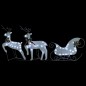 Renne e Slitta di Natale Decorazione Esterni 100 LED Bianco Renne e Slitta di Natale Decorazione Esterni 100 LED Bianco