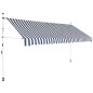 vidaXL Tenda da Sole Retrattile Manuale 350 cm a Strisce Blu e Bianche vidaXL Tenda da Sole Retrattile Manuale 350 cm a Strisce Blu e Bianche