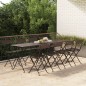 Sedie Pieghevoli da Bistrò 8 pz Marroni Polyrattan e Acciaio Sedie Pieghevoli da Bistrò 8 pz Marroni Polyrattan e Acciaio
