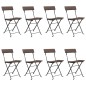 Sedie Pieghevoli da Bistrò 8 pz Marroni Polyrattan e Acciaio Sedie Pieghevoli da Bistrò 8 pz Marroni Polyrattan e Acciaio