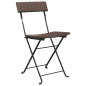 Sedie Pieghevoli da Bistrò 8 pz Marroni Polyrattan e Acciaio Sedie Pieghevoli da Bistrò 8 pz Marroni Polyrattan e Acciaio