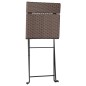 Sedie Pieghevoli da Bistrò 8 pz Marroni Polyrattan e Acciaio Sedie Pieghevoli da Bistrò 8 pz Marroni Polyrattan e Acciaio