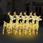 Renne di Natale 6 pz Bianco Caldo 240 LED in Acrilico Renne di Natale 6 pz Bianco Caldo 240 LED in Acrilico