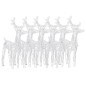 Renne di Natale 6 pz Bianco Caldo 240 LED in Acrilico Renne di Natale 6 pz Bianco Caldo 240 LED in Acrilico