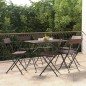 Sedie Pieghevoli da Bistrò 6 pz Marroni Polyrattan e Acciaio Sedie Pieghevoli da Bistrò 6 pz Marroni Polyrattan e Acciaio