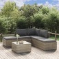Set Divani da Giardino 6 pz con Cuscini in Polyrattan Grigio Set Divani da Giardino 6 pz con Cuscini in Polyrattan Grigio