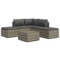 Set Divani da Giardino 6 pz con Cuscini in Polyrattan Grigio Set Divani da Giardino 6 pz con Cuscini in Polyrattan Grigio