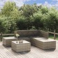 Set Divani da Giardino 6 pz con Cuscini in Polyrattan Grigio Set Divani da Giardino 6 pz con Cuscini in Polyrattan Grigio