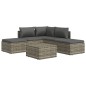 Set Divani da Giardino 6 pz con Cuscini in Polyrattan Grigio Set Divani da Giardino 6 pz con Cuscini in Polyrattan Grigio
