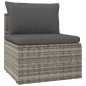 Set Divani da Giardino 6 pz con Cuscini in Polyrattan Grigio Set Divani da Giardino 6 pz con Cuscini in Polyrattan Grigio