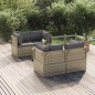 Set Divani da Giardino 5 pz con Cuscini in Polyrattan Grigio Set Divani da Giardino 5 pz con Cuscini in Polyrattan Grigio