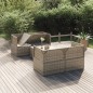 Set Divani da Giardino 5 pz con Cuscini in Polyrattan Grigio Set Divani da Giardino 5 pz con Cuscini in Polyrattan Grigio