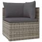 Set Divani da Giardino 5 pz con Cuscini in Polyrattan Grigio Set Divani da Giardino 5 pz con Cuscini in Polyrattan Grigio