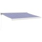 Tenda Sole Retrattile Blu e Bianca 3x2,5 m Tessuto e Alluminio Tenda Sole Retrattile Blu e Bianca 3x2,5 m Tessuto e Alluminio