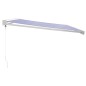Tenda Sole Retrattile Blu e Bianca 4,5x3 m Tessuto e Alluminio Tenda Sole Retrattile Blu e Bianca 4,5x3 m Tessuto e Alluminio
