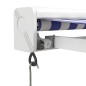 Tenda da Sole Retrattile Blu e Bianca 5x3 m Tessuto e Alluminio Tenda da Sole Retrattile Blu e Bianca 5x3 m Tessuto e Alluminio