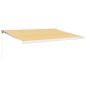 Tenda Sole Retrattile Gialla e Bianca 4x3 m Tessuto e Alluminio Tenda Sole Retrattile Gialla e Bianca 4x3 m Tessuto e Alluminio