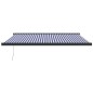 Tenda da Sole Retrattile Blu e Bianca 4x3 m Tessuto e Alluminio Tenda da Sole Retrattile Blu e Bianca 4x3 m Tessuto e Alluminio