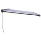Tenda da Sole Retrattile Blu e Bianca 4x3 m Tessuto e Alluminio Tenda da Sole Retrattile Blu e Bianca 4x3 m Tessuto e Alluminio