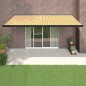 Tenda Sole Retrattile Gialla e Bianca 5x3 m Tessuto e Alluminio Tenda Sole Retrattile Gialla e Bianca 5x3 m Tessuto e Alluminio