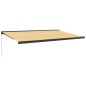 Tenda Sole Retrattile Gialla e Bianca 5x3 m Tessuto e Alluminio Tenda Sole Retrattile Gialla e Bianca 5x3 m Tessuto e Alluminio