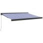 Tenda Sole Retrattile Blu e Bianca 3x2,5 m Tessuto e Alluminio Tenda Sole Retrattile Blu e Bianca 3x2,5 m Tessuto e Alluminio