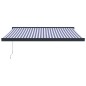 Tenda Sole Retrattile Blu e Bianca 3x2,5 m Tessuto e Alluminio Tenda Sole Retrattile Blu e Bianca 3x2,5 m Tessuto e Alluminio