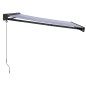 Tenda Sole Retrattile Blu e Bianca 3x2,5 m Tessuto e Alluminio Tenda Sole Retrattile Blu e Bianca 3x2,5 m Tessuto e Alluminio