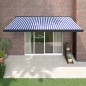 vidaXL Tenda Sole Retrattile Blu e Bianca 4,5x3 m Tessuto e Alluminio vidaXL Tenda Sole Retrattile Blu e Bianca 4,5x3 m Tessuto e Alluminio