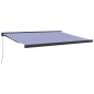 vidaXL Tenda Sole Retrattile Blu e Bianca 4,5x3 m Tessuto e Alluminio vidaXL Tenda Sole Retrattile Blu e Bianca 4,5x3 m Tessuto e Alluminio