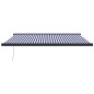 vidaXL Tenda Sole Retrattile Blu e Bianca 4,5x3 m Tessuto e Alluminio vidaXL Tenda Sole Retrattile Blu e Bianca 4,5x3 m Tessuto e Alluminio
