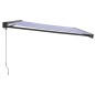 vidaXL Tenda Sole Retrattile Blu e Bianca 4,5x3 m Tessuto e Alluminio vidaXL Tenda Sole Retrattile Blu e Bianca 4,5x3 m Tessuto e Alluminio