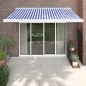 vidaXL Tenda Sole Retrattile Blu e Bianca 3,5x2,5m Tessuto e Alluminio vidaXL Tenda Sole Retrattile Blu e Bianca 3,5x2,5m Tessuto e Alluminio