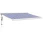 vidaXL Tenda Sole Retrattile Blu e Bianca 3,5x2,5m Tessuto e Alluminio vidaXL Tenda Sole Retrattile Blu e Bianca 3,5x2,5m Tessuto e Alluminio