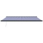 Tenda da Sole Retrattile Blu e Bianca 5x3 m Tessuto e Alluminio Tenda da Sole Retrattile Blu e Bianca 5x3 m Tessuto e Alluminio