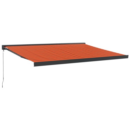 vidaXL Tenda Sole Retrattile Arancione Marrone 4x3m Tessuto Alluminio