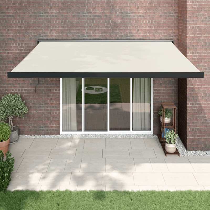 vidaXL Tenda da Sole Retrattile Crema 4,5x3 m in Tessuto e Alluminio vidaXL Tenda da Sole Retrattile Crema 4,5x3 m in Tessuto e Alluminio