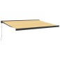 Tenda Retrattile Gialla e Bianca 4,5x3 m in Tessuto e Alluminio Tenda Retrattile Gialla e Bianca 4,5x3 m in Tessuto e Alluminio
