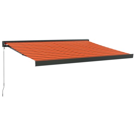 vidaXL Tenda Retrattile Arancione e Marrone 3x2,5m Tessuto e Alluminio