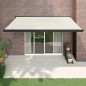 vidaXL Tenda da Sole Retrattile Crema 4,5x3 m in Tessuto e Alluminio vidaXL Tenda da Sole Retrattile Crema 4,5x3 m in Tessuto e Alluminio